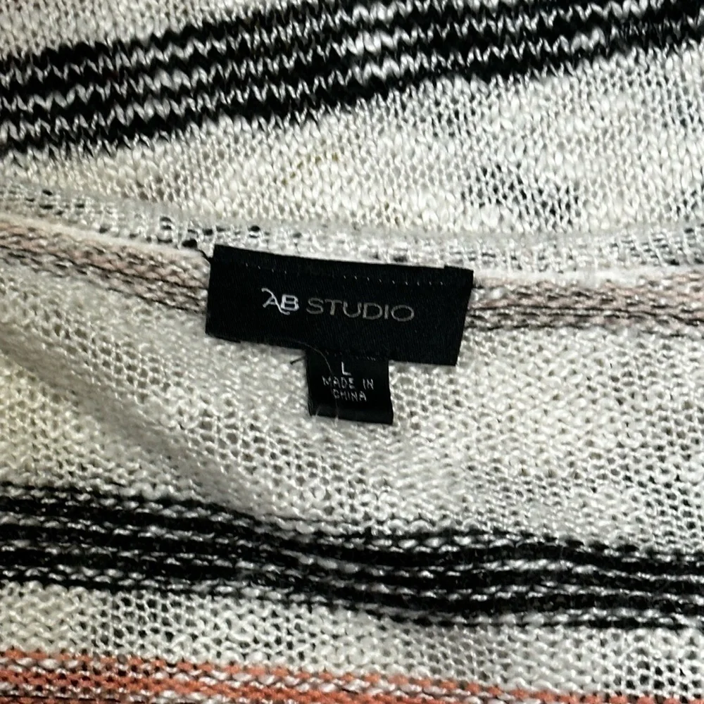 AB Studio Peach and Cream Cardigan Size Large - Picture 3 of 3